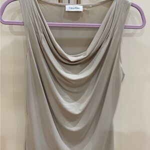 Calvin Klein Women's Beige Draped Blouse